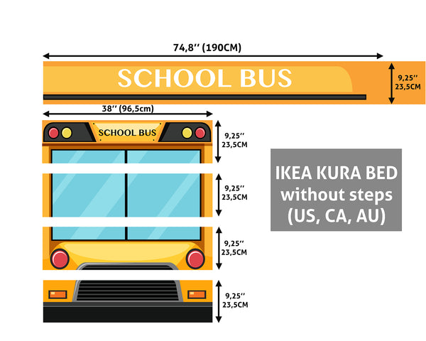 Buy Ikea Kura Bed Directions, School Bus Kura Bed Ikea Kura Bed Decal, Decal for Boys Yellow Bus, Ikea bunk bed sticker, Wrap kura bed, Peel & Stick Vinyl, Removable Decal
