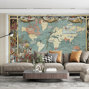 Political World Map Wallpaper Mural | Imperial Federation Wallpaper