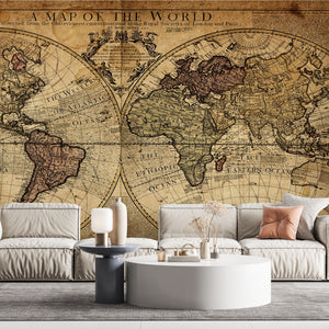 World Map Wallpaper | Vintage World Map Wallpaper