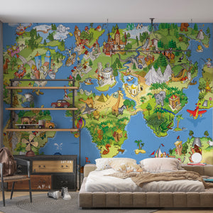 World Map Murals | Great and Funny World Wall Mural