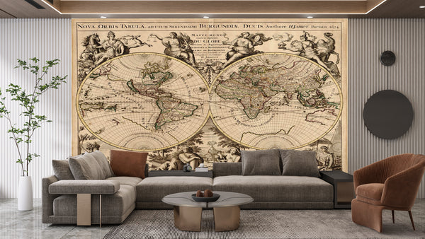 World Map Murals | Antique Map Wallpaper