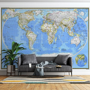Political World Map Wallpaper Mural | National Geographic Map Wall Mural