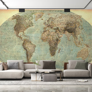 Global Map Wallpaper | Vintage World Map Wallpaper
