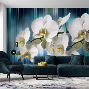  White Orchid Branch Wallpaper