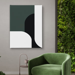 Canvas Wall Art | Green & White Abstract Wall Poster