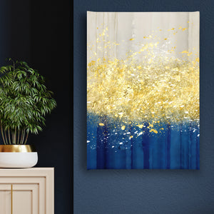 Canvas Wall Art | Gold & Blue Abstract Wall Poster