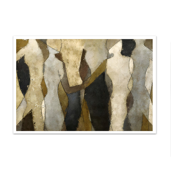 Canvas Wall Art, People's Figures Brown Colors Wall Poster