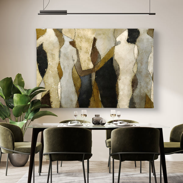 Canvas Wall Art, People's Figures Brown Colors Wall Poster