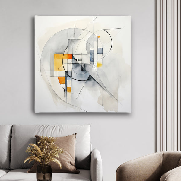 Canvas Wall Art | Grey Geometric Abstract Wall Poster