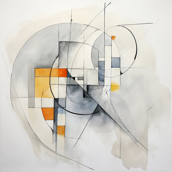 Canvas Wall Art, Grey Geometric Abstract Wall Poster
