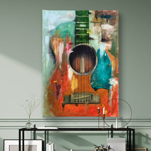 Canvas Wall Art - Oil Painted Guitar