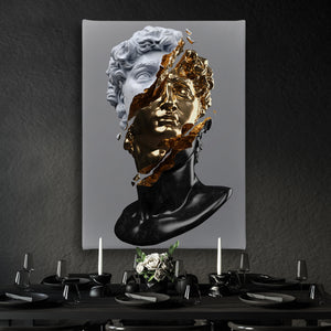 Canvas Wall Art - Classic Sculpture with Gold Details