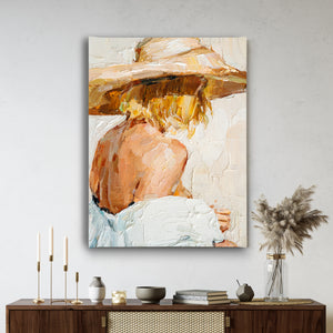 Canvas Wall Art - Blone Women Oil Painted