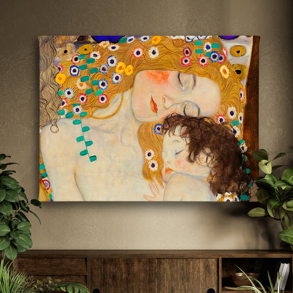Canvas Wall Art, Gustav Klimt "Mom & Daughter", Wall Poster