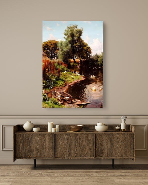 Canvas Wall Art, Oil Painted Old Town, Wall Poster