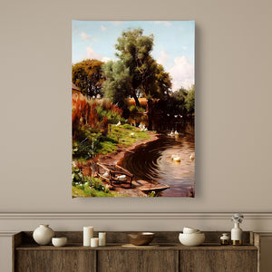 Canvas Wall Art - Oil Painted Old Town