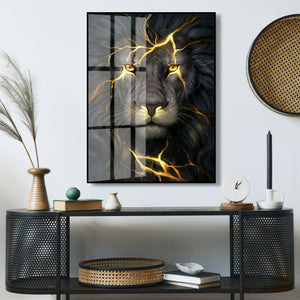 Wall Poster - Gold Lightning & Lion