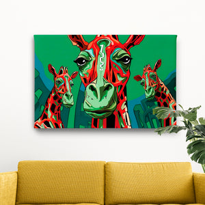 Canvas Wall Poster -  Abstract Giraffe Animals