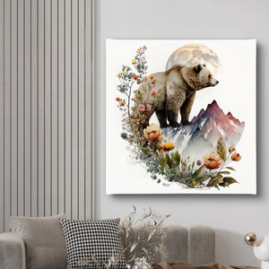 Canvas Wall Poster -  Grizzly Bear