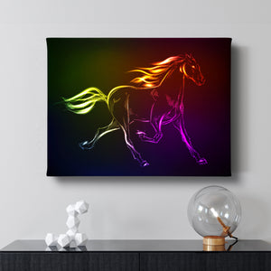 Canvas Wall Poster -  Neon Horse