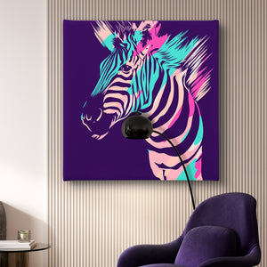 Canvas Wall Poster - Colorful Abstract Zebra