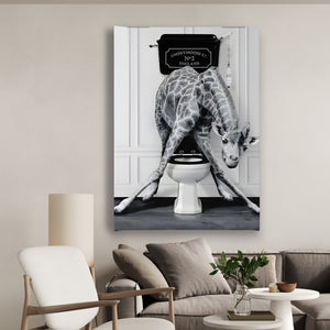 Canvas Wall Poster -  Black & white Giraffe