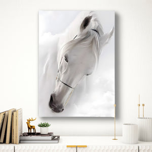Canvas Wall Poster -  White Gorgeos Horse