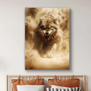 Canvas Wall Poster -  Angry Wolf