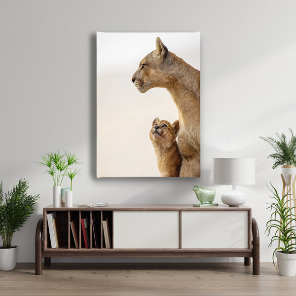 Canvas Wall Art, Lion Mom & Child, Wall Poster