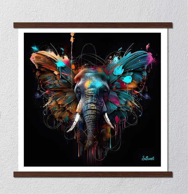 Canvas Wall Art, Abstract Elephant, Wall Poster