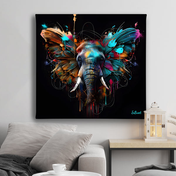 Canvas Wall Art, Abstract Elephant, Wall Poster