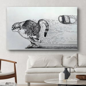 Canvas Wall Poster -  Running Cat