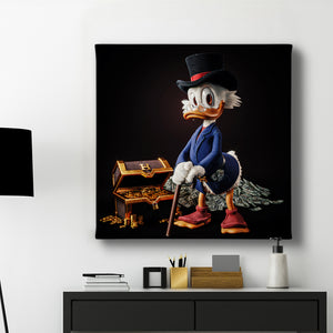 Canvas Wall Poster -  Donald Duck & Money