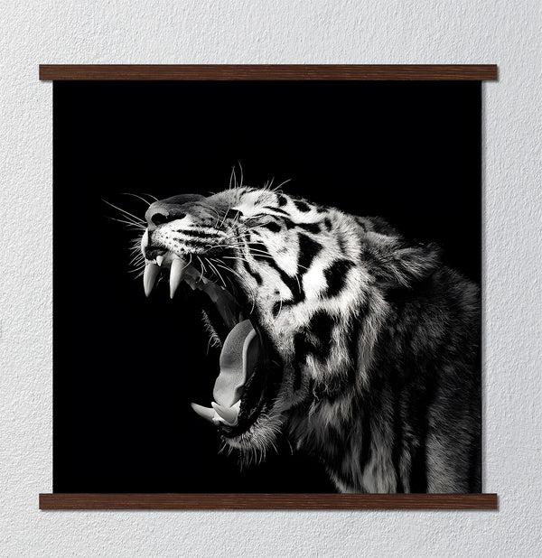 Canvas Wall Art, Black & White Tiger, Wall Poster