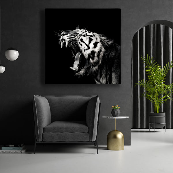 Canvas Wall Art, Black & White Tiger, Wall Poster
