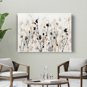 Canvas Wall Art  -  Grey Wildflowers
