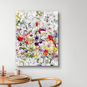 Canvas Wall Art  -  Colorful Summer Wildflowers