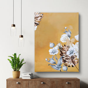 Canvas Wall Art  -  Gold Leaves & Flowers