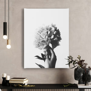Canvas Wall Art  -  Black & White Flower