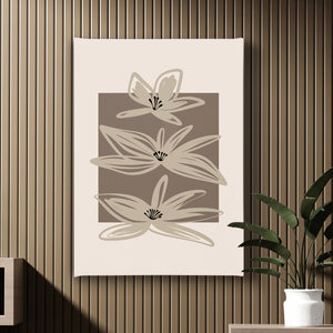Canvas Wall Art  -  Brown Abstract Flowers