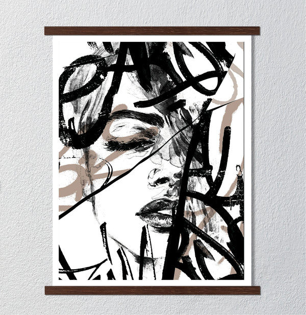 Canvas Wall Art, Abstract Woman Face, Wall Poster
