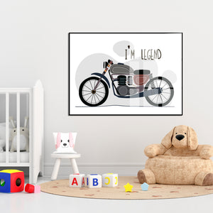Nursery Wall Poster - Motorcycle for Boys