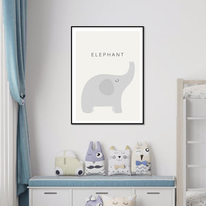 Nursery Wall Poster - Grey Elephant