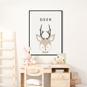 Nursery Wall Poster - Cute Deer Animal