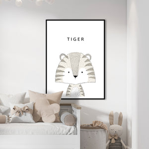 Nursery Wall Poster - Cute Tiger Animal