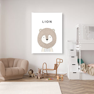 Nursery Wall Poster - Cute Lion Animal