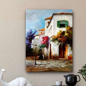 Canvas Wall Art - Oilpainted Old City