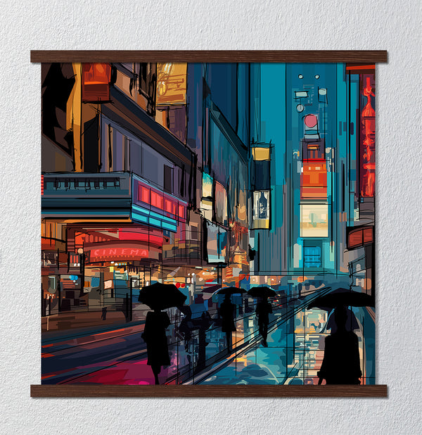Canvas Wall Art, Rainy Night in New York, Times Square, Wall Poster