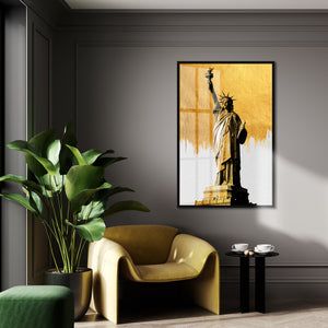 Wall Art - Statue of Liberty & Gold Elements