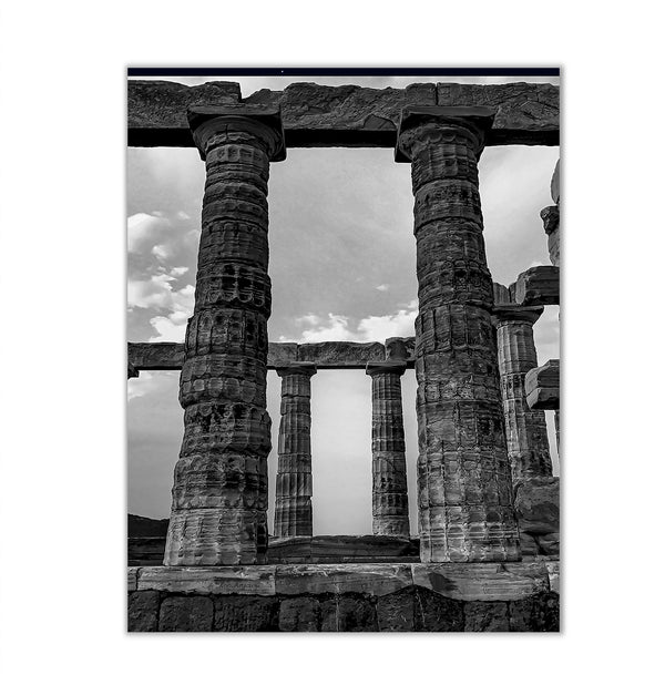Canvas Wall Art, Black & White Greece Columns, Wall Poster